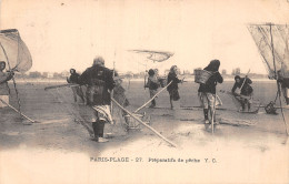 62-PARIS PLAGE FOLKLORE PREPARATIFS DE PECHE-N°5165-C/0273 - Autres & Non Classés