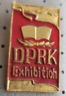 DPRK Korea Exibition Coat Of Arms Vintage Pin - Ciudades