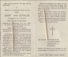 Waasmunster, Hamme St-Anna, Jozef Van Eetvelde, Van Havermaet - Images Religieuses