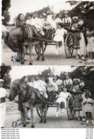 3V3Gz  04 Forcalquier Lot De 2 Photos Attelage Ane Ou Mulet Charette Promenade Enfants - Forcalquier