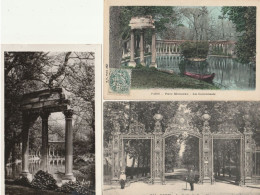 PARIS - Parc Monceau - Lot De 3 CP - Parks, Gardens