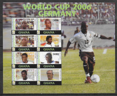 GHANA  Feuillet  N° 3147/54 * *  ( Cote 15e ) Cup 2006 Football  Soccer Fussball - 2006 – Germania