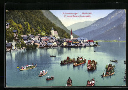 AK Hallstatt, Panorama Mit Fronleichnamsprozession  - Autres & Non Classés