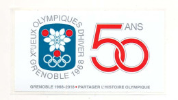 Autocollant  X° Jeux Olympiques D'Hiver De GRENOBLE 1968 Olympic Games 68  50ème Anniversaire - Sonstige & Ohne Zuordnung