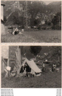 2V9Sme    Lot De 2 Photos Originales (10cm X 7cm) Italie Camping Tacot à Ponte Nelle Alpi Dans Les Années 60 - Autres & Non Classés