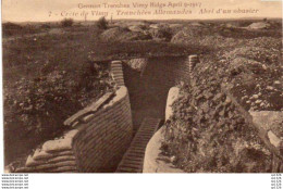 2V6Bv  62 Crête De Vimy 1917 Tranchées Allemandes Abri D'un Obusier - Autres & Non Classés