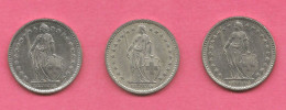 3 Monete Svizzera Da 2 Fr 1972-1974-1978  QFDC - 2 Francs