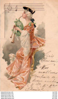 2V11Bv   Femme Grande Robe Joueuse De Cornemuse Musicienne Mouton Au Pied - Femmes