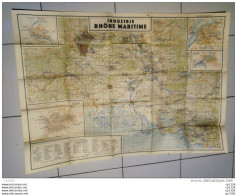 Carte Geogaraphique D'état Major De L'armée Allemande De L'industrie Rhone Maritime Guerre 39/45 - Landkarten