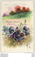 69Bc   Cpa Gaufrée Bouquet De Fleurs Sur Paysage - Dreh- Und Zugkarten