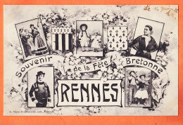 28998 / ⭐ RENNES 35-Ille Vilaine ◉ Souvenir Fete BRETONNE Multivues 1906 EVENO Fils Rue Codilo Redon ◉ Mary-ROUSSELIERE - Rennes
