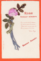 28195 / Lisez LAHEU 1917 De Mme FAGOT Ajoutis Tissu ROSE Amour Sincère BONNE ANNEE Tout Passe Avec Temps Victor HUGO - Neujahr
