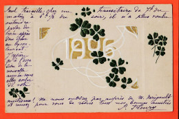 28201 / Superbe Carte Carton ( 10Grs! ) VOEUX Année 1906 Art-Déco  De FLEURY à VARIGAULT Paris - Nieuwjaar