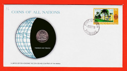 28304 / TRINIDAD TOBAGO 25 Cents 1976 Trinité FRANKLIN MINT Coins Nations Coin Enveloppe Numismatique Numiscover - Trinidad En Tobago