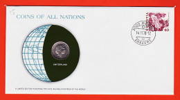 28303 / SWITZERLAND 20 Centimes 1976 Suisse FRANKLIN MINT Coins Nations Coin Edition Enveloppe Numismatique Numiscover - Other & Unclassified
