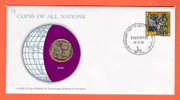 28300 / ⭐ ◉ ISRAEL 25 Agoroth 197?  FRANKLIN MINT Coins Nations Coin Limited Edition Enveloppe Numismatique Numiscover - Israel