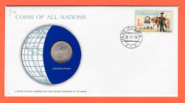 28295 / CZECHOSLOVAKIA 2 Koruny 1974 Tchécoslovaquie FRANKLIN MINT Coins Nations Enveloppe Numismatique Numiscover - Checoslovaquia