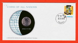 28291 / Republic CHINA Chine 1 Yuan TAIPEI 1978  FRANKLIN MINT Coins Nations Enveloppe Numismatique Numiscover - Cina