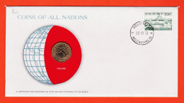 28287 / FINLAND 20 Pennia 1978 Suomi Finlande FRANKLIN MINT Coins Nations Ltd Edition Enveloppe Numismatique Numiscover - Finland