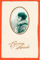 28198 / BONNE ANNEE Ajouti Médaillon Véritable Photographie Portrait De Femme (4) CPA ARS 1920s - Nieuwjaar
