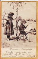 28024 / Dessin D' Enfants (1) AVRIGNY Somme Cachet Perlé 24 Mars 1903 à BLANCHETTE Epicier Pont-Sainte-Maxence N°664 - Kinder-Zeichnungen
