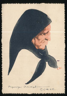 CPSM Dentelée 10.5 X 15 CORSE Tête De Vieille Femme Foulard Noir Illustrateur PIERRE JAILLET - Costumes