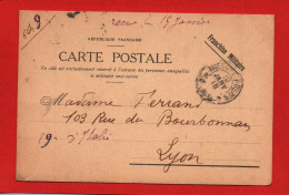 (RECTO / VERSO) CARTE POSTALE FRANCHISE MILITAIRE - CACHET TRESOR ET POSTE LE 10 JAN. 1918 - Brieven En Documenten