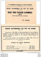 510Bf   Carte Et Ticket Route Automobile Puy De Dome Conducteur Passager Tacot - Andere & Zonder Classificatie