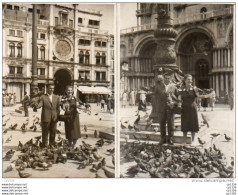 510Bc   Lot De 2 Cartes Photos Couple Sur La Place Venise Pigeons En TTBE - Da Identificare