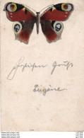3V83Gt   Carte Peinte Main Papillon Envoyée De Busendorf à Saargemund En 1908 - 1900-1949