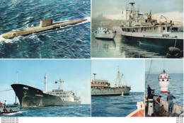 3V11Ch   Lot De 4 Cpa Bateaux Paquebot Tanker Sous Marin Chalutier En TBE - Collections & Lots