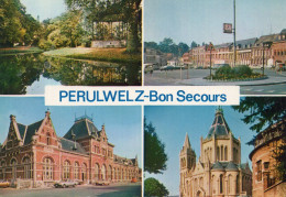 (Belgique) PERULWELZ Bon Secours Multivues Eglise Gare Bahnhof Voiture Automobile Car 2cv 4L R4 DS R16 1981 - Peruwelz