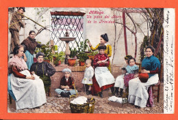 35749 / Rare MALAGA Andalucía Patio Barrio TRINIDAD 1909 à Elisa SALVAING Rue Soreze Revel  - PURGER 2407 - Malaga