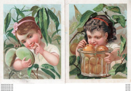3V3Bv  Lithographie Lot De 2 Enfant Et Fruits - Prints & Engravings