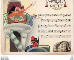 3V3Bv   Partition Chanson Illustration Jacques Zouchet Lithographie Ou Xérographie "l'artilleur De Metz" - Publicités