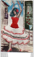 3V4Ch   Cp Brodée Fil Espagne Danseuse De Flamenco - Embroidered