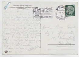 GERMANY REICH 6C SOLO POSTKARTE MECANIQUE NURNBERG 4.8.1939 AIGLE EAGLE - Covers & Documents