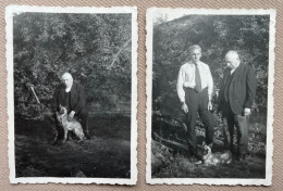 (2 X) - Originele Foto - Photo Originale - Mannen Met Duitse Herdershond - Homme Avec Chien De Berger Allemand - 8x6 Cm. - Personnes Anonymes
