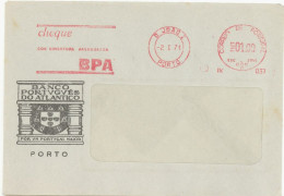 PORTUGAL. METER SLOGAN. BANCO PORTUGUES DO ATLANTICO. BPA. BANK. PORTO. 1971 - Marcofilia