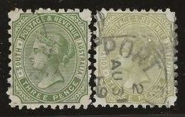 South  Australia     .   SG    .  183  2x        .   O      .     Cancelled - Used Stamps