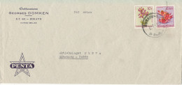 Belgian Congo Cover Sent To Sweden 30-7-1957 FLOWERS - Brieven En Documenten