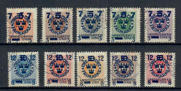 SVEZIA SVERIGE 1918 FRANCOBOLLI DEL 1916 CON ULTERIORE SOPRASTAMPA  SERIA COMPLETA USATA - Used Stamps