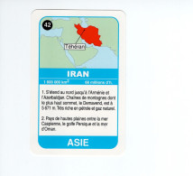 Chromo/carte Plastifiée Moderne IRAN Persia Téhéran Asie Asia Drapeau Flag Plan Map 90 X 58 Mm RRR TB - Autres & Non Classés