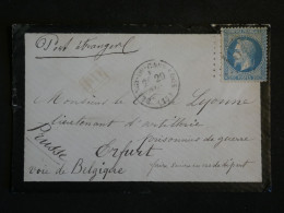 DP3  FRANCE  LETTRE  PORT ETRANGER  1860   A ORFURT PRUSSE VIA BELGIQUE + N°29    +AFF. INTERESSANT++ - 1849-1876: Période Classique