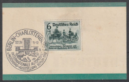 Deut. Reich: 1939, Mi. Nr. 686, Brfstk. Mit Sostpl. BERLIN-CHARLOTTENBURG / Int. Automobil- Und Motorrad- Austellung - Gebruikt