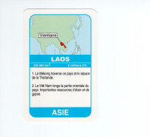 Chromo/carte Plastifiée Moderne LAOS Vientiane Asie Asia Drapeau Flag Plan Map 90 X 58 Mm RRR TB - Autres & Non Classés
