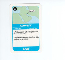 Chromo/carte Plastifiée Moderne KOWEIT Koweit  Asie Asia Drapeau Flag Plan Map 90 X 58 Mm RRR TB - Autres & Non Classés