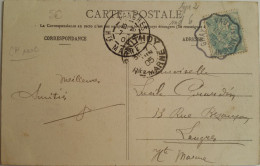 FRANCE - CPA Peu Commune Du Monument Com. Du Combat De Longeau Avec Cachet Convoyeur Gray à Vaux/Aubigny - Lettres & Documents