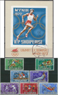 ALBANIA 1971, SPORT, SUMMER OLYMPIC GAMES In MUNICH, COMPLETE USED SERIES + Block With GOOD QUALITY - Albanië
