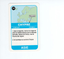 Chromo/carte Plastifiée Moderne CHYPRE Cyprus Nicosie Asie Asia Drapeau Flag Plan Map 90 X 58 Mm RRR TB - Sonstige & Ohne Zuordnung